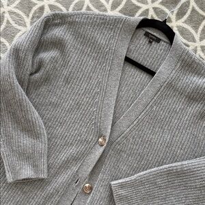 Quince Light Gray Knit Cardigan